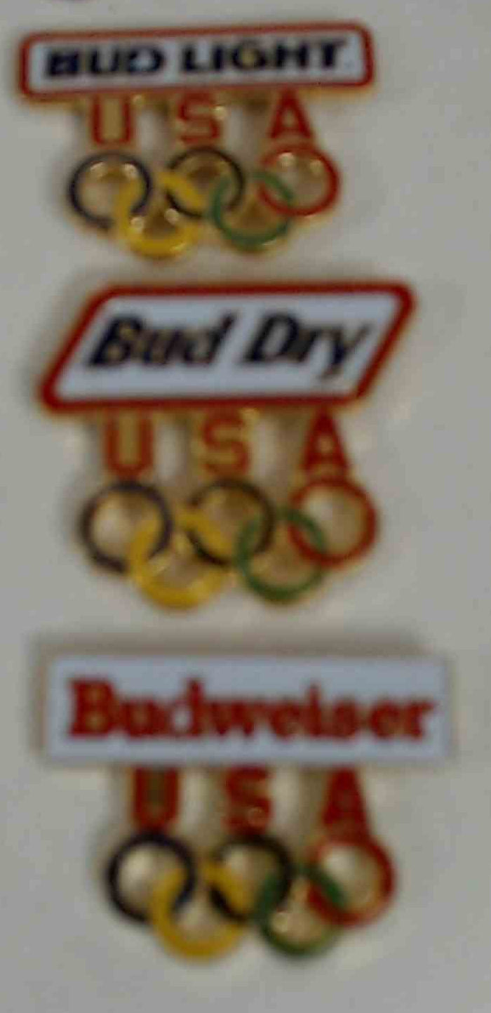Budweiser Bud Light Bud Dry USA Olympic Pins Set of 3