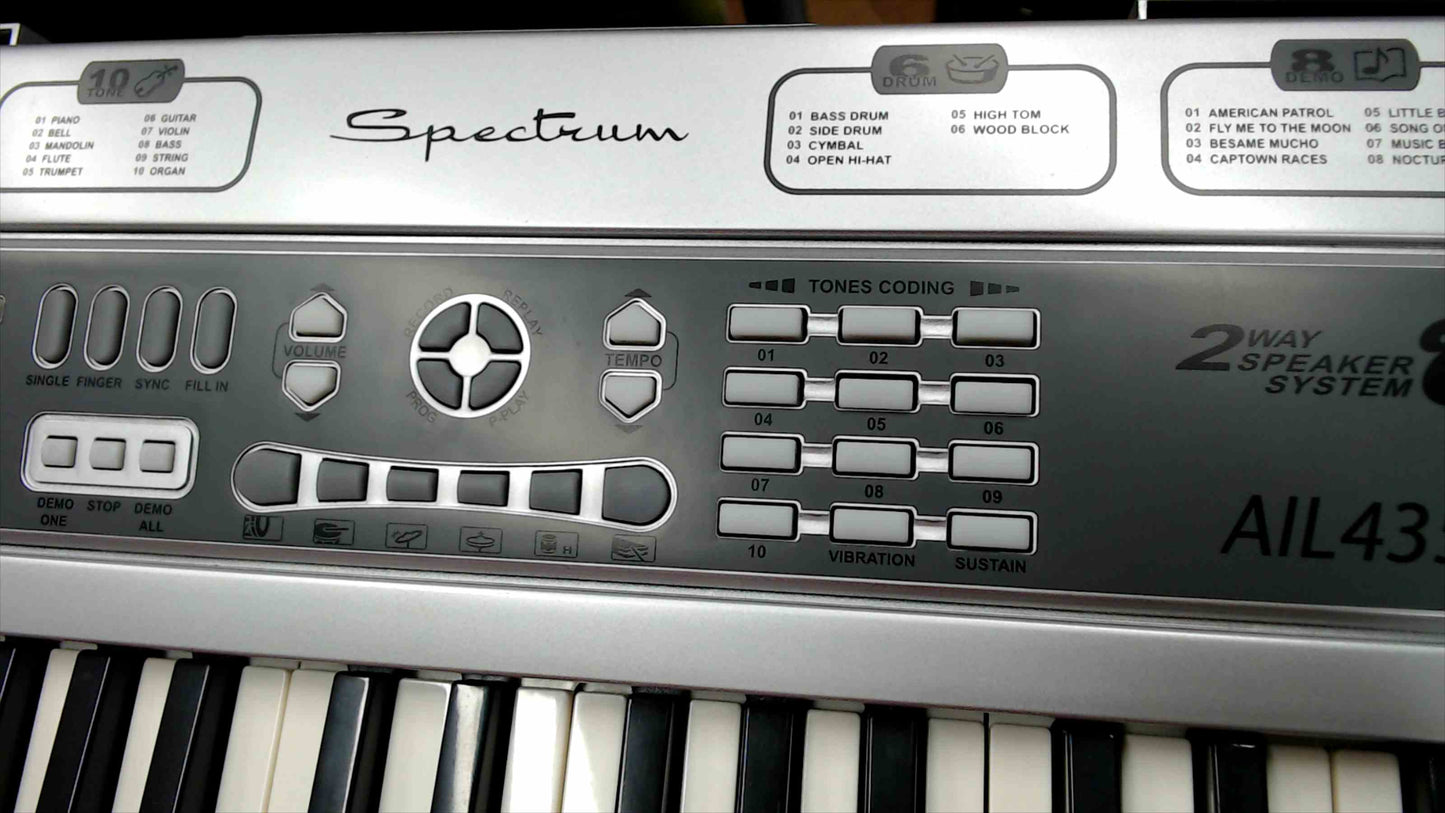 Spectrum AIL435 54 Key Electric Keyboard w/ mic & power adaptor