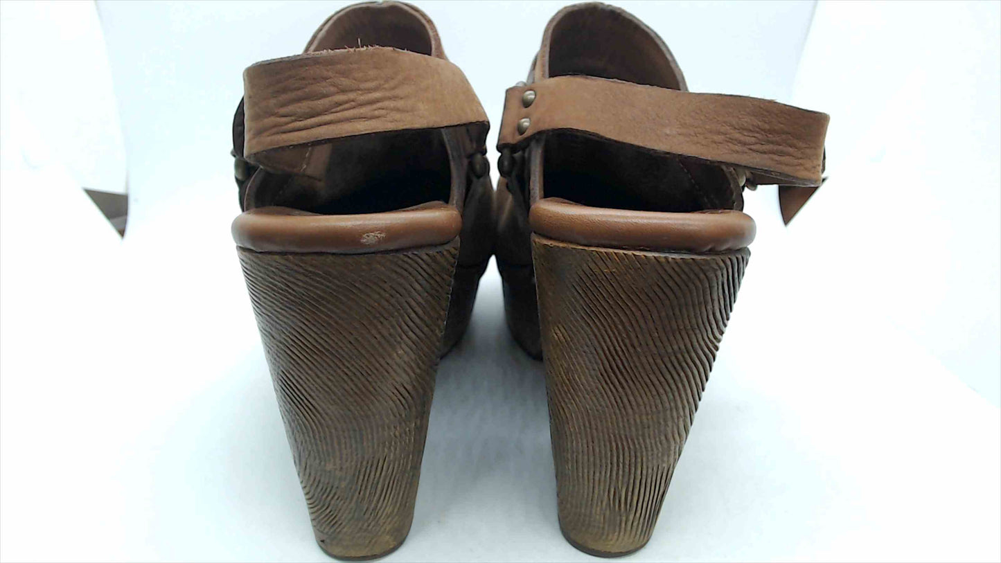 Korks Tammy Suede leather heeled sling back mule clogs Size 9