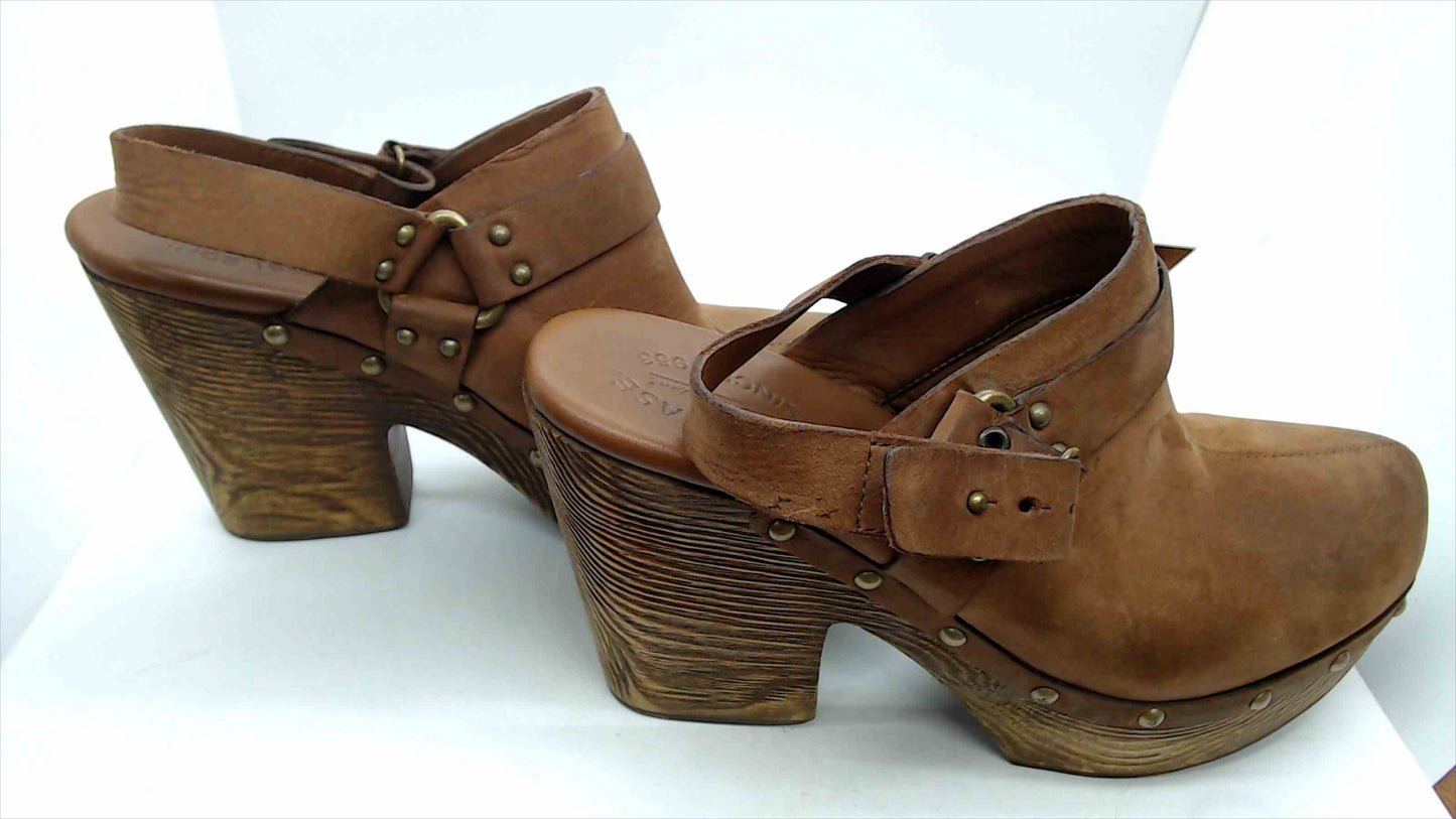 Korks Tammy Suede leather heeled sling back mule clogs Size 9