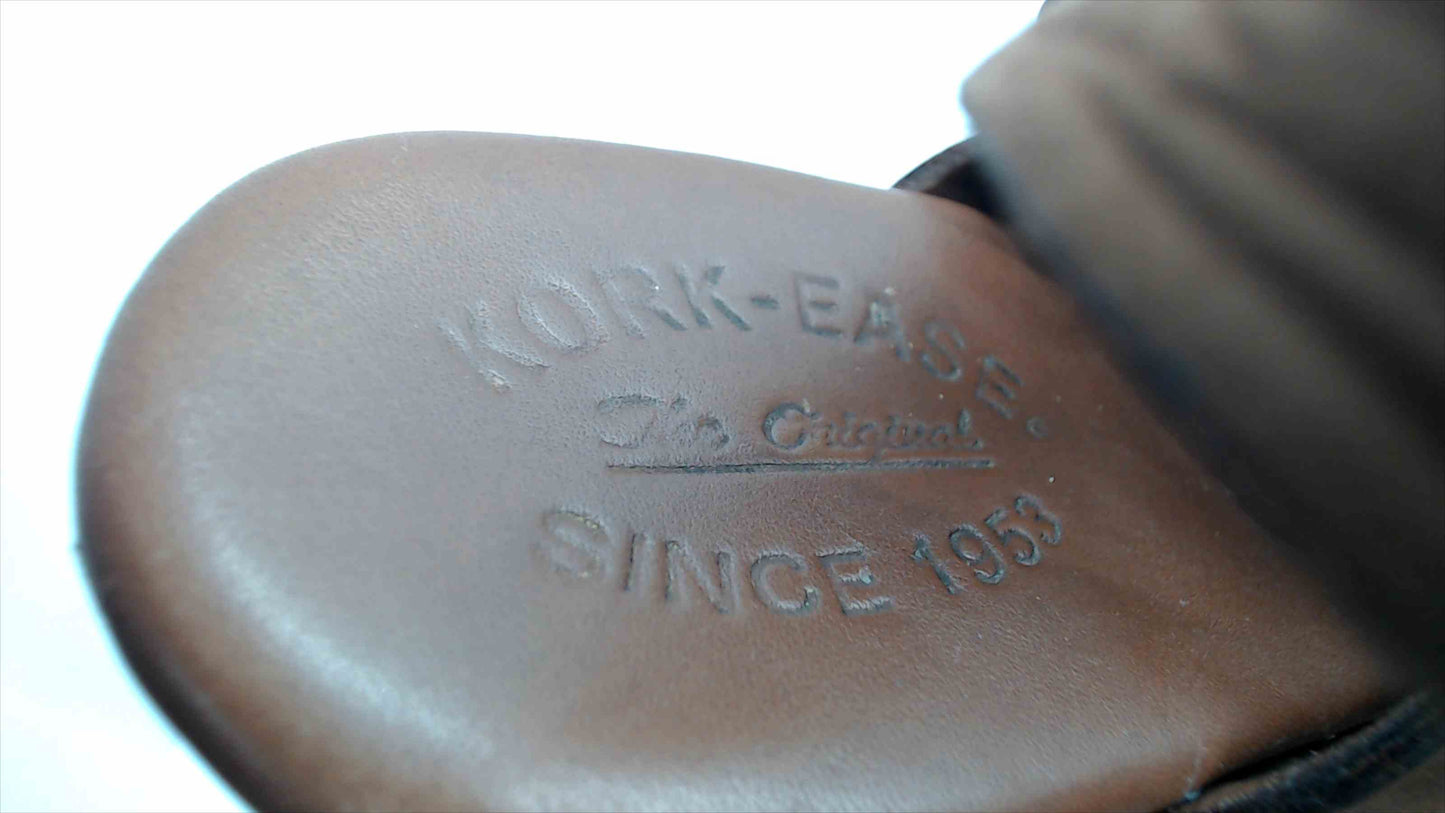 Korks Tammy Suede leather heeled sling back mule clogs Size 9