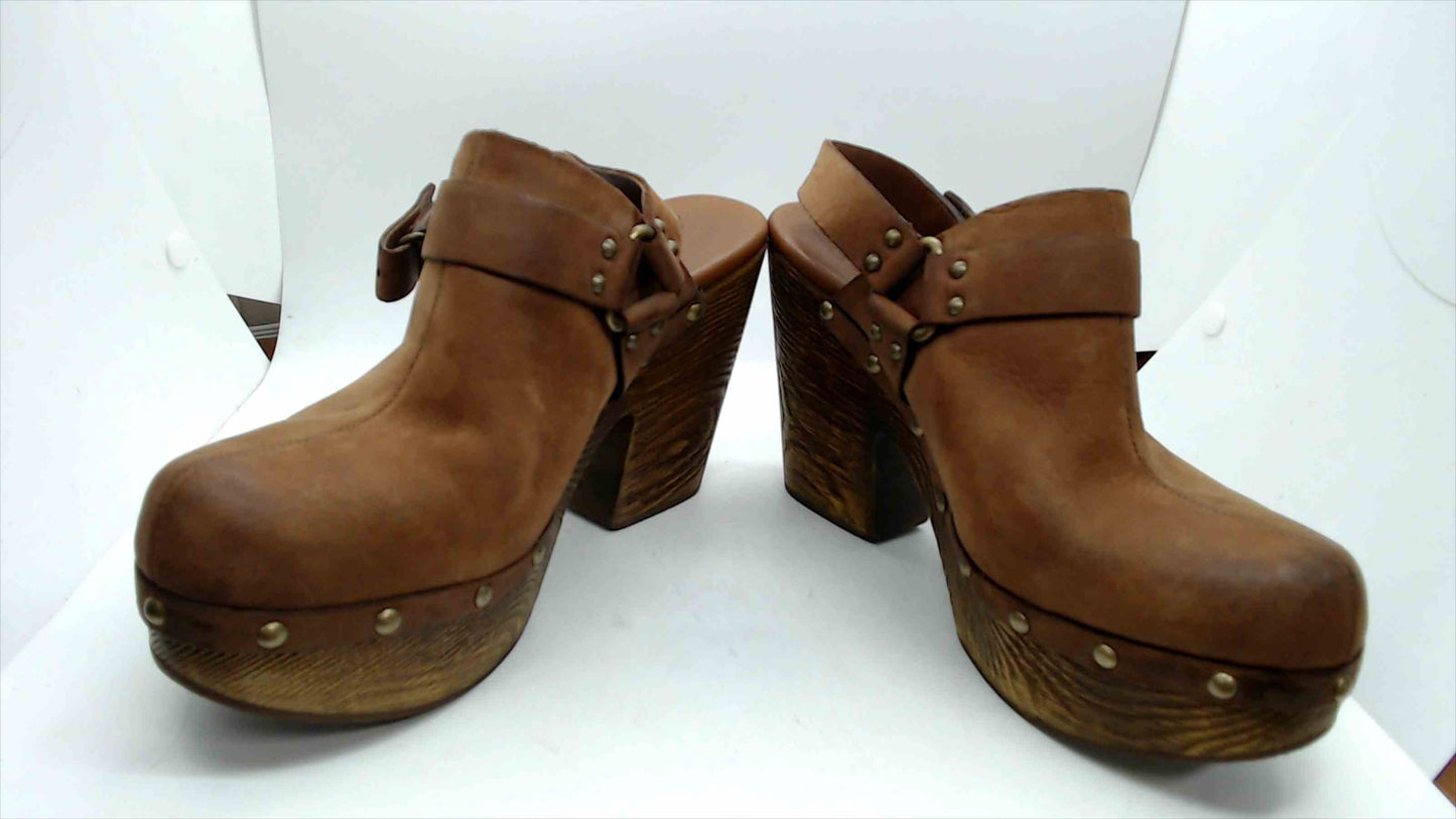 Korks Tammy Suede leather heeled sling back mule clogs Size 9