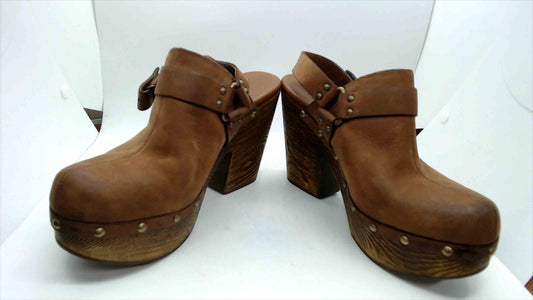 Korks Tammy Suede leather heeled sling back mule clogs Size 9