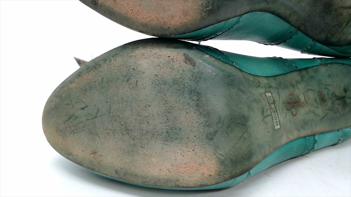 Cole Haan Turquoise or Green Leather Nikeair Oxford Pumps high heel size 9.5B