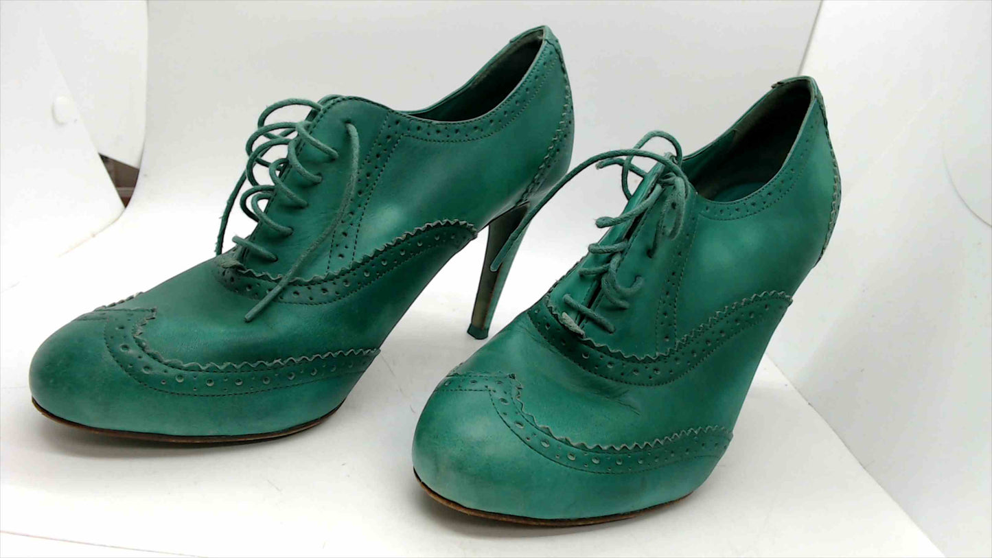 Cole Haan Turquoise or Green Leather Nikeair Oxford Pumps high heel size 9.5B