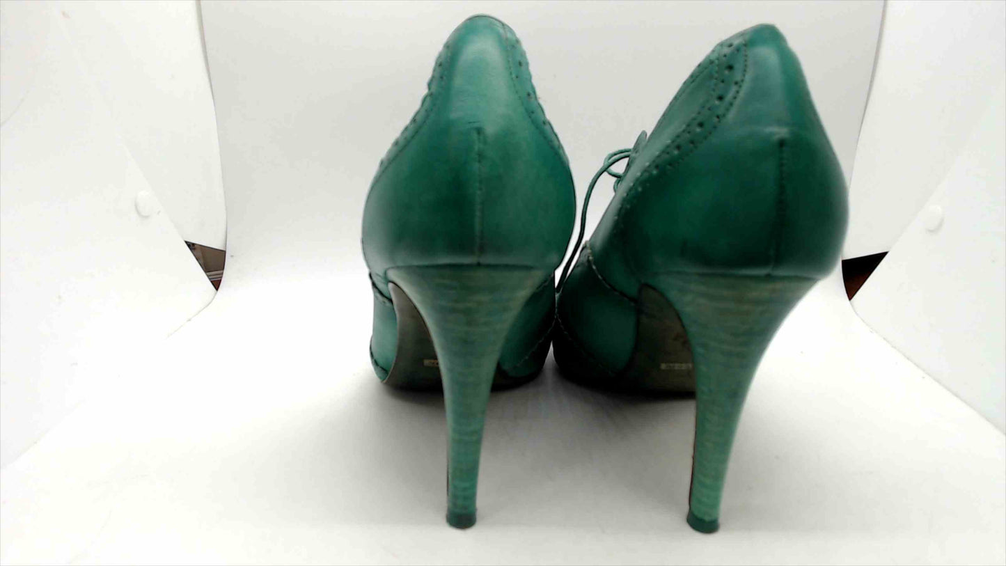 Cole Haan Turquoise or Green Leather Nikeair Oxford Pumps high heel size 9.5B