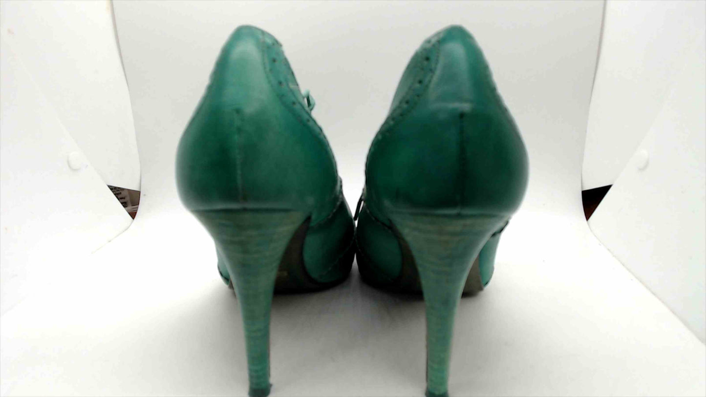 Cole Haan Turquoise or Green Leather Nikeair Oxford Pumps high heel size 9.5B