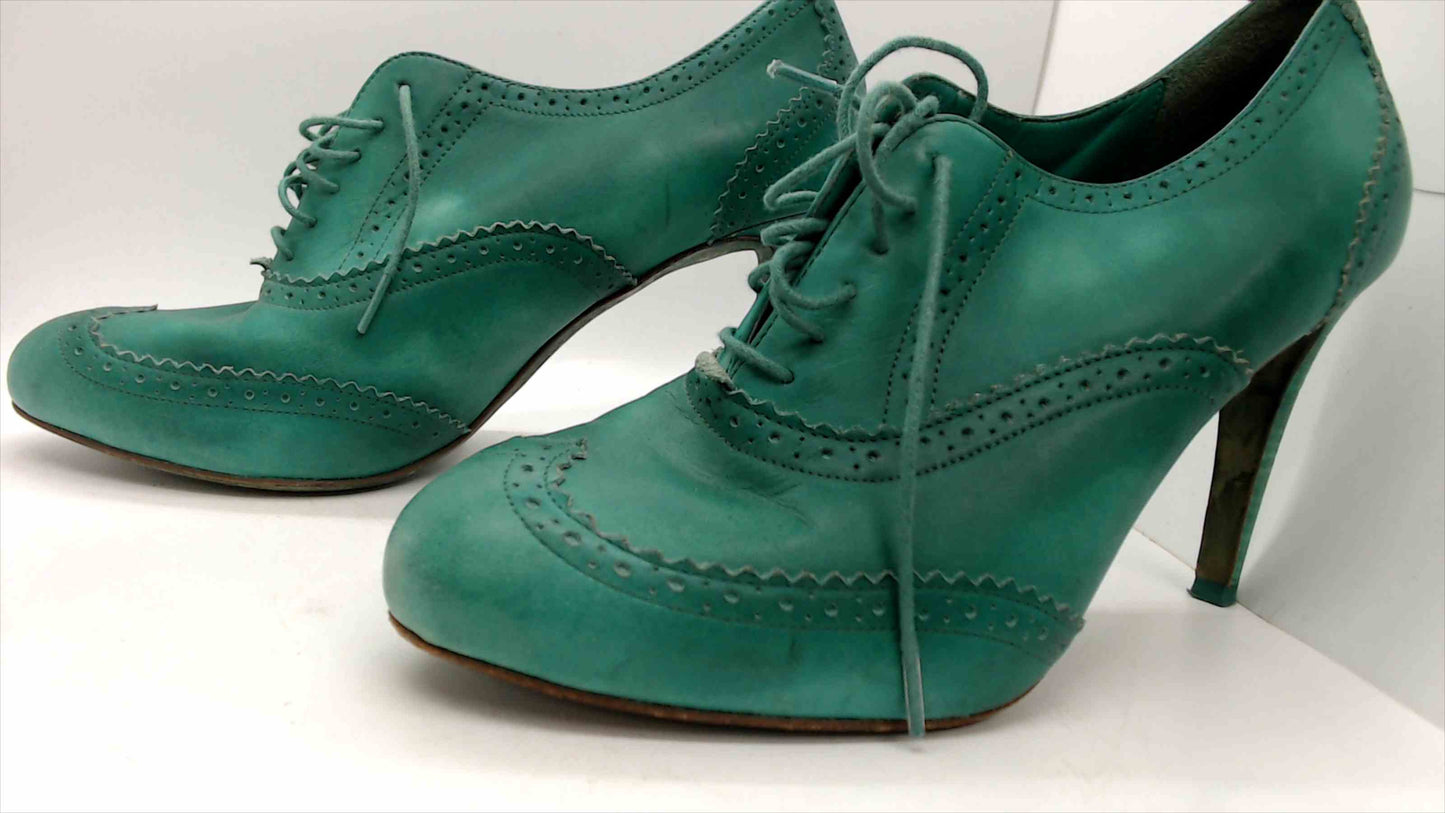 Cole Haan Turquoise or Green Leather Nikeair Oxford Pumps high heel size 9.5B