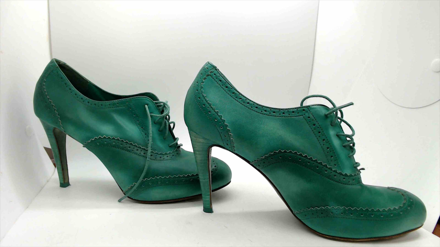 Cole Haan Turquoise or Green Leather Nikeair Oxford Pumps high heel size 9.5B