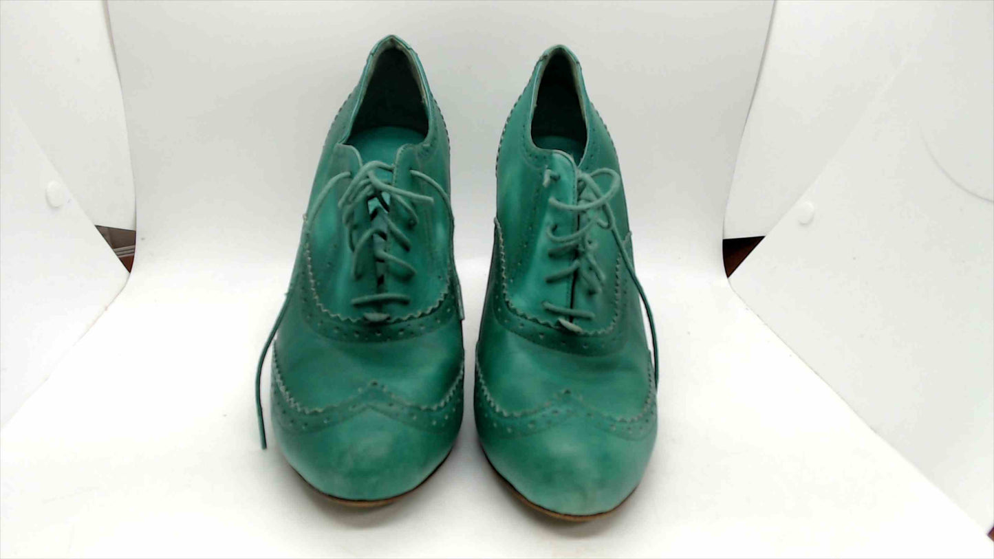 Cole Haan Turquoise or Green Leather Nikeair Oxford Pumps high heel size 9.5B