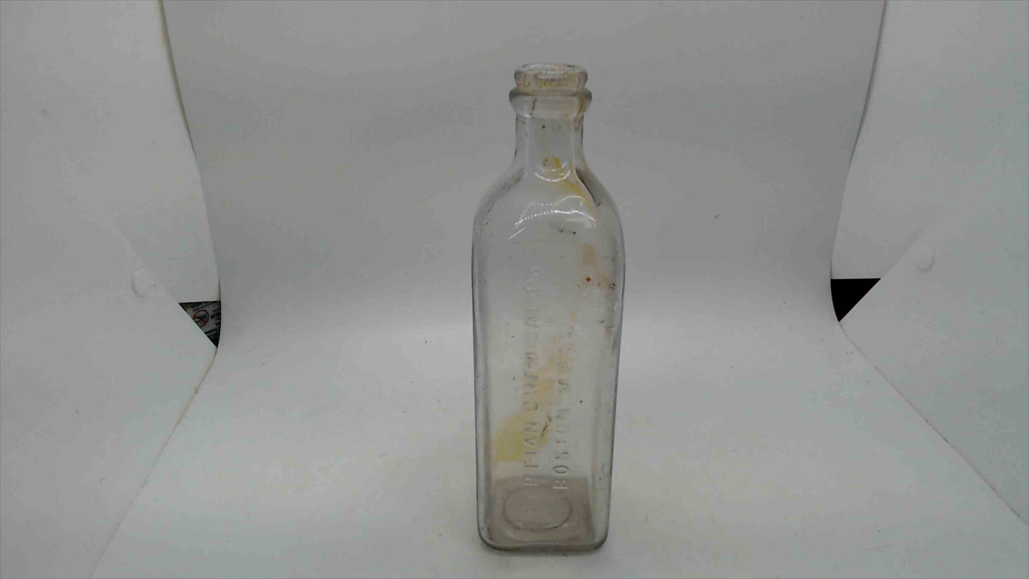 Antique EMBALMING Fluid Bottle Egyptian Chemicals Co. Boston Mass.