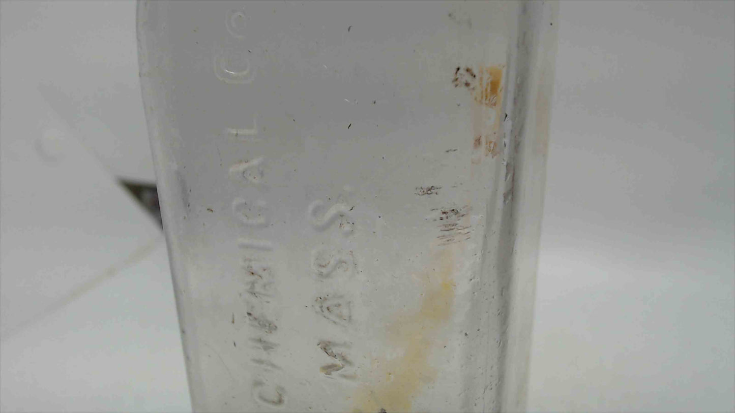 Antique EMBALMING Fluid Bottle Egyptian Chemicals Co. Boston Mass.