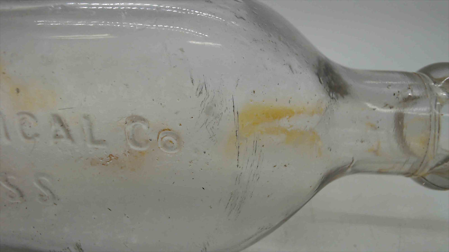 Antique EMBALMING Fluid Bottle Egyptian Chemicals Co. Boston Mass.