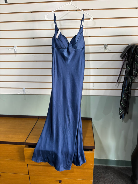 Midnight Satin Slip Dress – Deep Blue