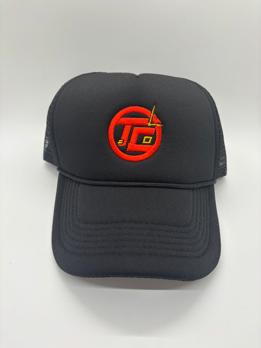 Trucker Hat with Red & Yellow JD Logo Embroidery