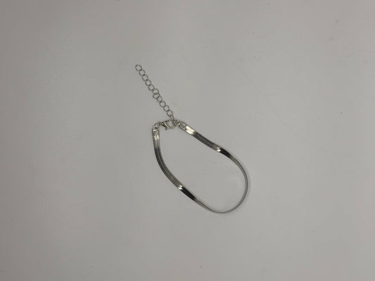 Sleek Silver-Tone Herringbone Bracelet