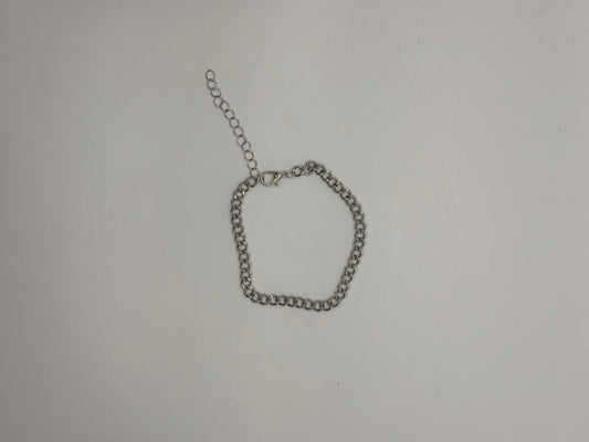 Chunky Curb Chain Silver-Tone Bracelet